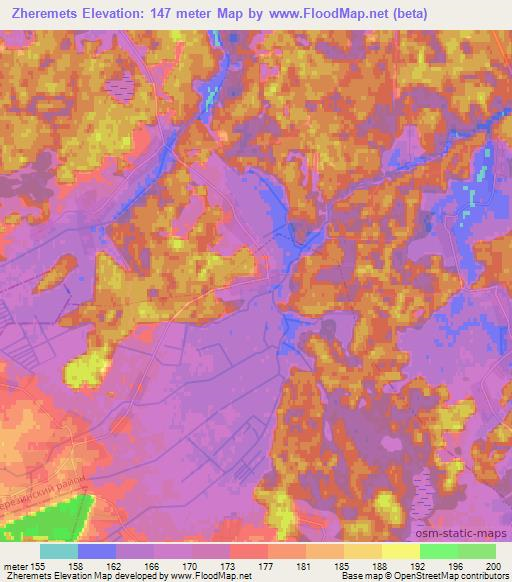 Zheremets,Belarus Elevation Map