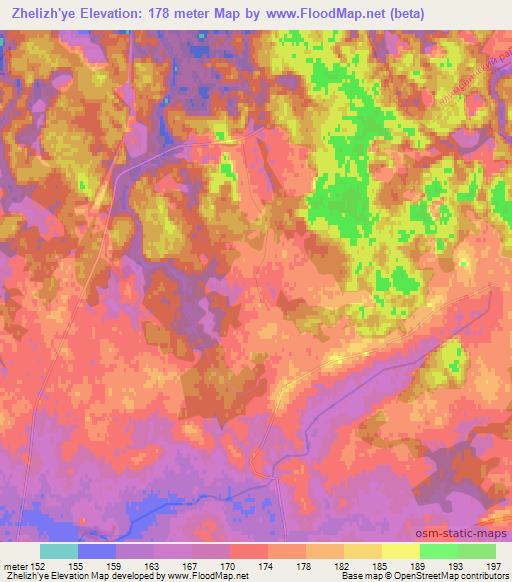 Zhelizh'ye,Belarus Elevation Map