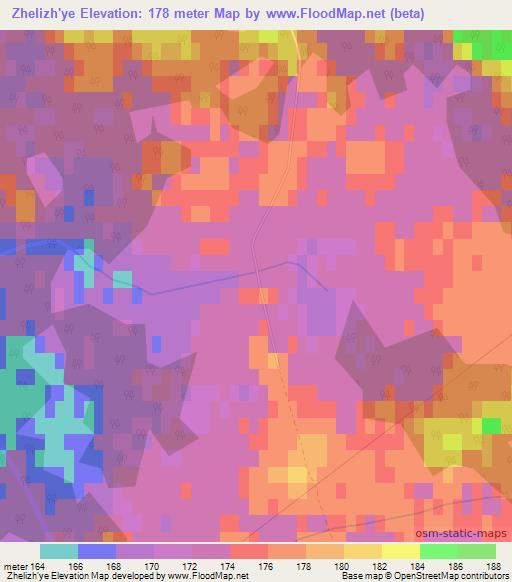 Zhelizh'ye,Belarus Elevation Map
