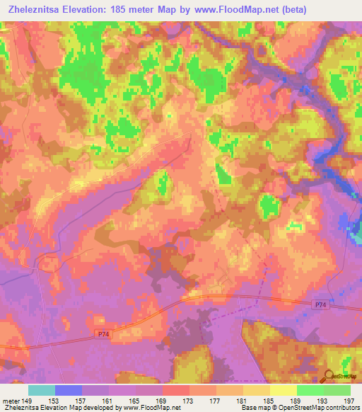 Zheleznitsa,Belarus Elevation Map