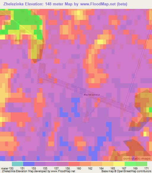 Zhelezinka,Belarus Elevation Map