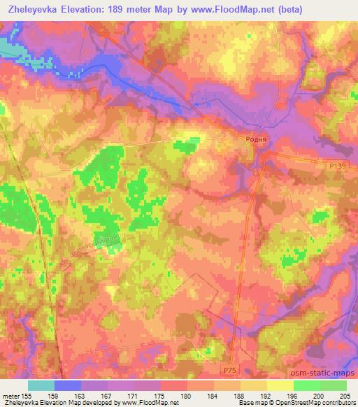 Zheleyevka,Belarus Elevation Map