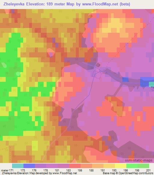 Zheleyevka,Belarus Elevation Map