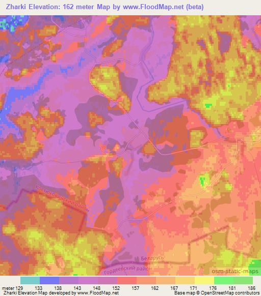 Zharki,Belarus Elevation Map