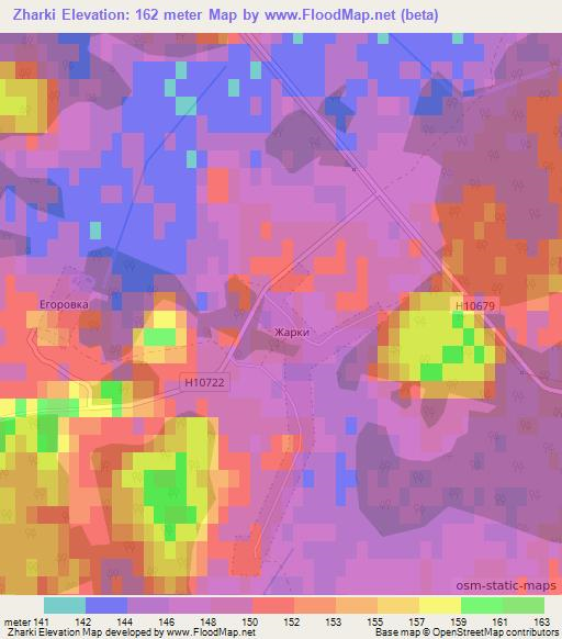 Zharki,Belarus Elevation Map