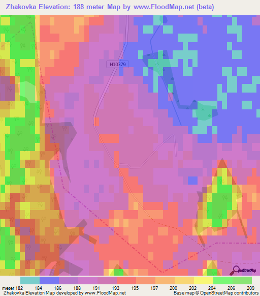 Zhakovka,Belarus Elevation Map