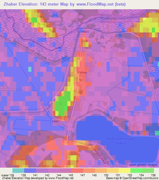 Zhaber,Belarus Elevation Map