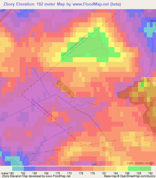 Zbory,Belarus Elevation Map