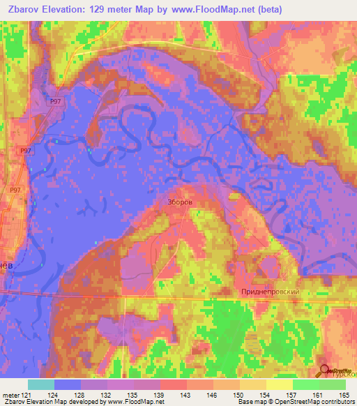 Zbarov,Belarus Elevation Map
