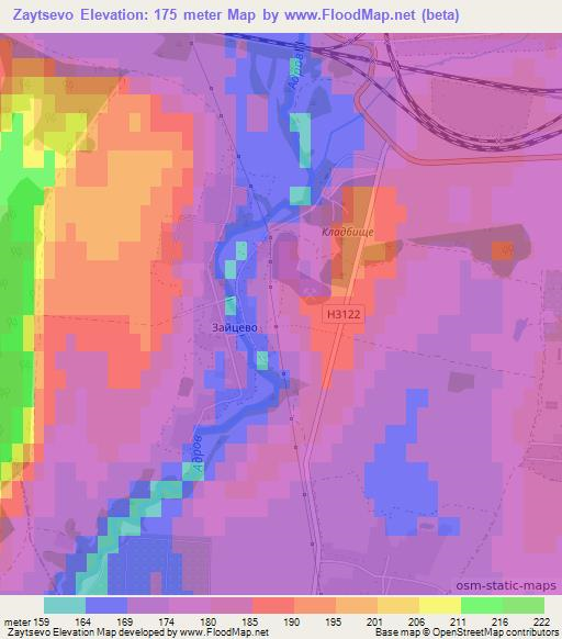 Zaytsevo,Belarus Elevation Map