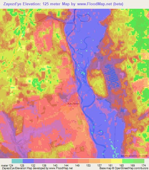 Zayezd'ye,Belarus Elevation Map