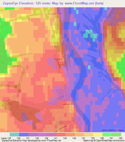 Zayezd'ye,Belarus Elevation Map