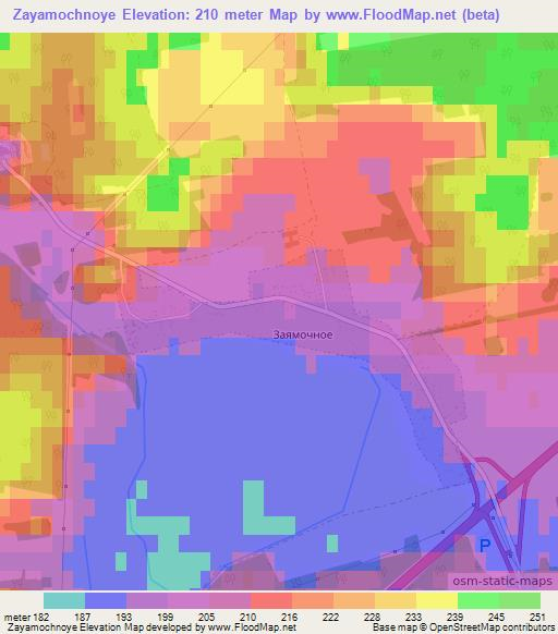 Zayamochnoye,Belarus Elevation Map