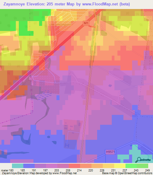 Zayamnoye,Belarus Elevation Map