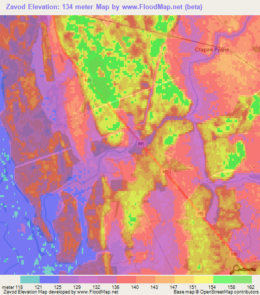 Zavod,Belarus Elevation Map