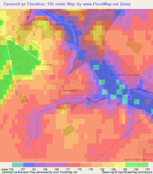 Zaverezh'ye,Belarus Elevation Map
