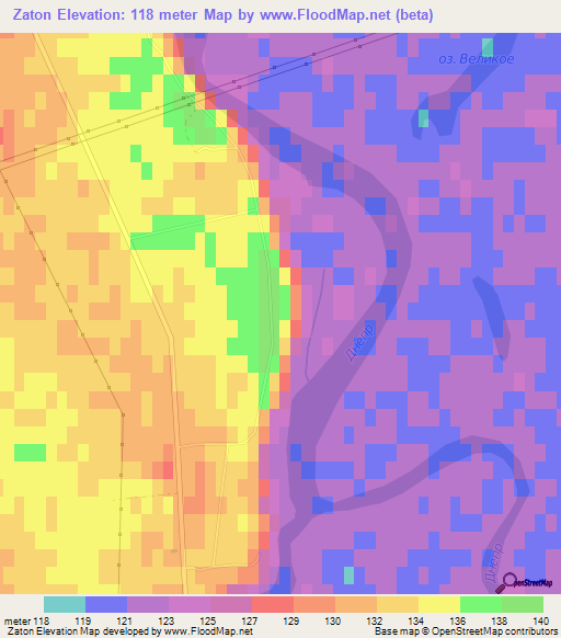 Zaton,Belarus Elevation Map