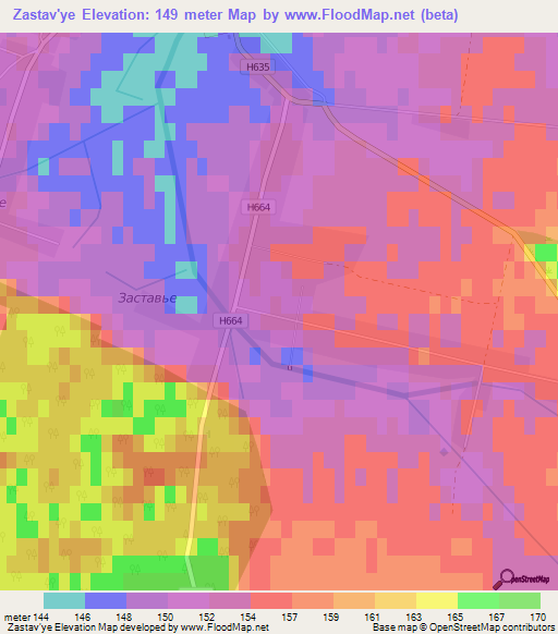 Zastav'ye,Belarus Elevation Map