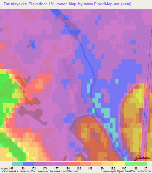 Zarudeyevka,Belarus Elevation Map