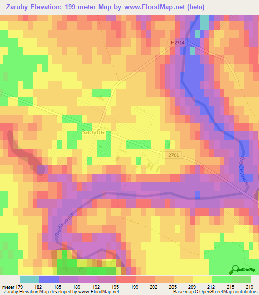 Zaruby,Belarus Elevation Map