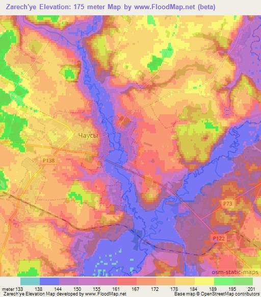 Zarech'ye,Belarus Elevation Map