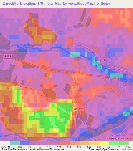 Zarech'ye,Belarus Elevation Map