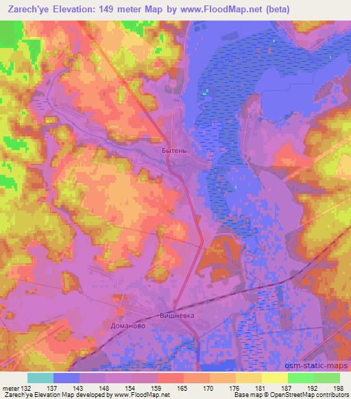 Zarech'ye,Belarus Elevation Map