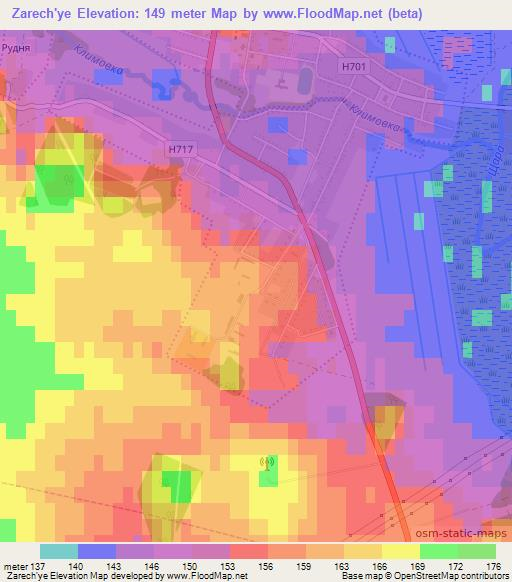 Zarech'ye,Belarus Elevation Map