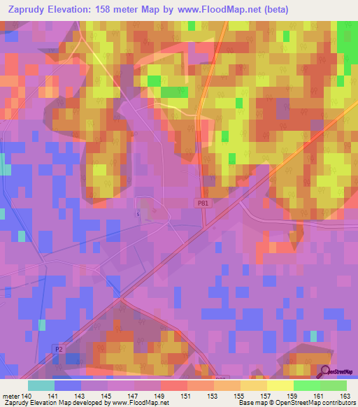 Zaprudy,Belarus Elevation Map