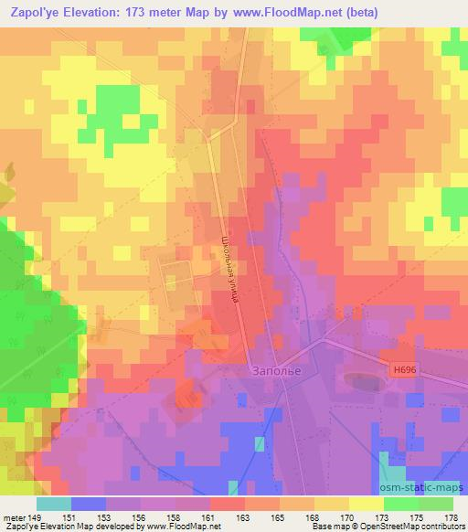 Zapol'ye,Belarus Elevation Map