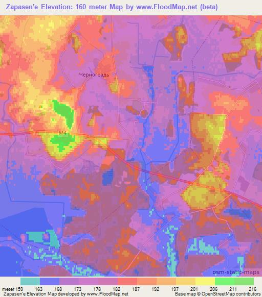 Zapasen'e,Belarus Elevation Map