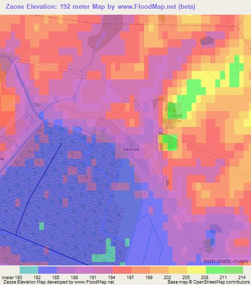 Zaose,Belarus Elevation Map
