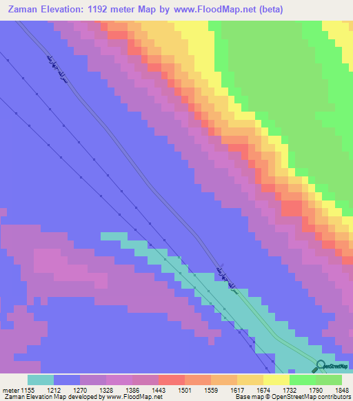 Zaman,Iran Elevation Map