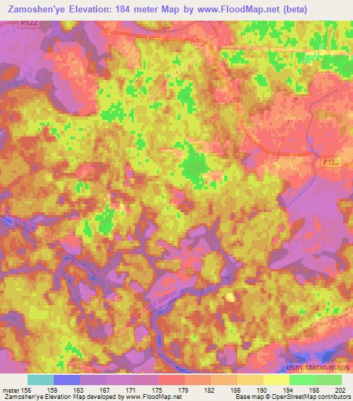 Zamoshen'ye,Belarus Elevation Map