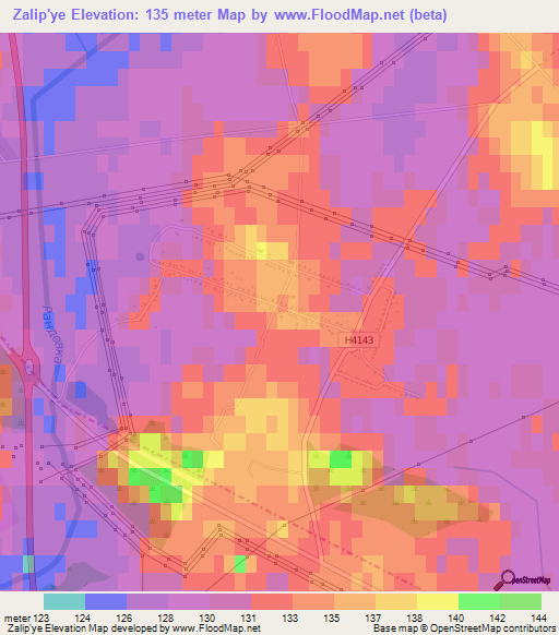 Zalip'ye,Belarus Elevation Map