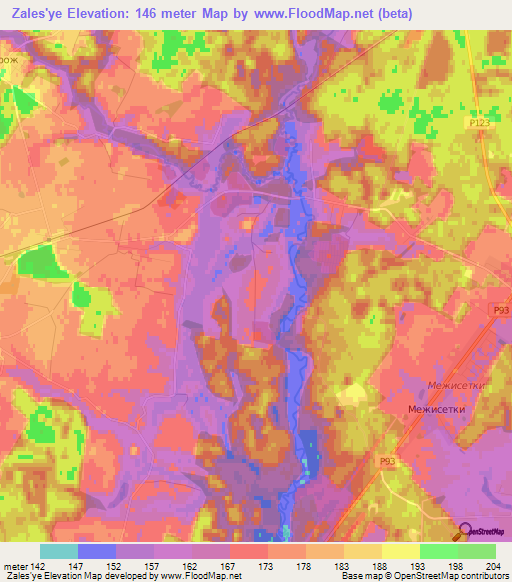 Zales'ye,Belarus Elevation Map
