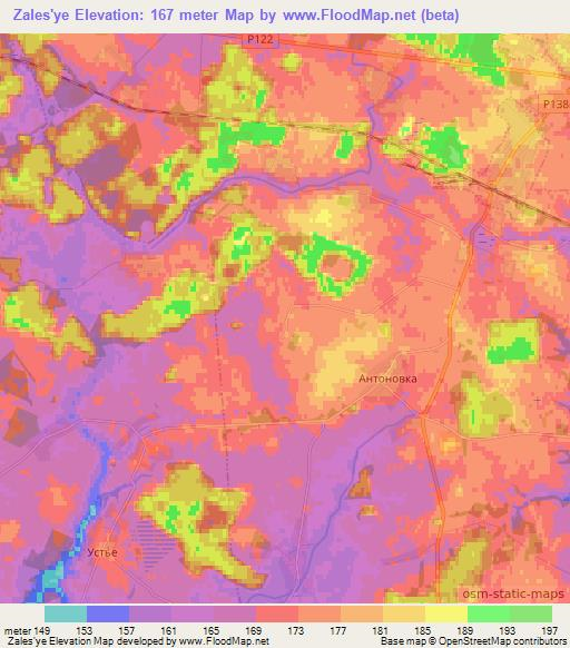Zales'ye,Belarus Elevation Map