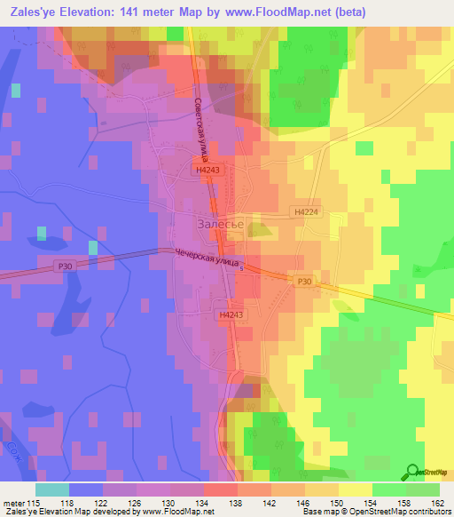 Zales'ye,Belarus Elevation Map