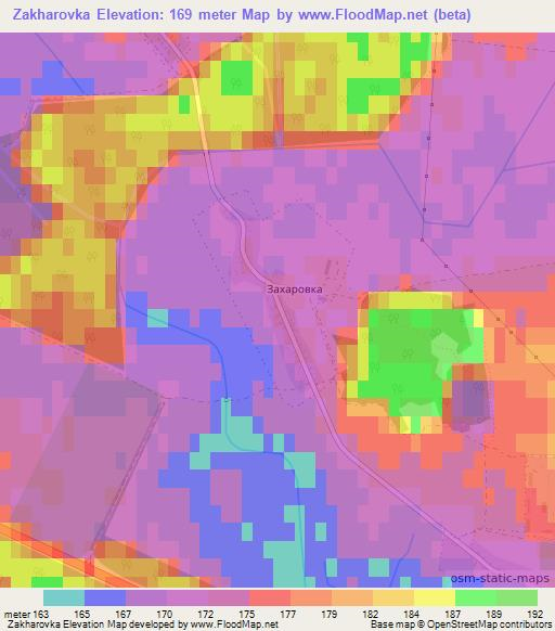 Zakharovka,Belarus Elevation Map