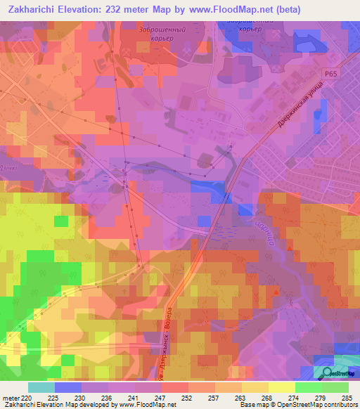 Zakharichi,Belarus Elevation Map