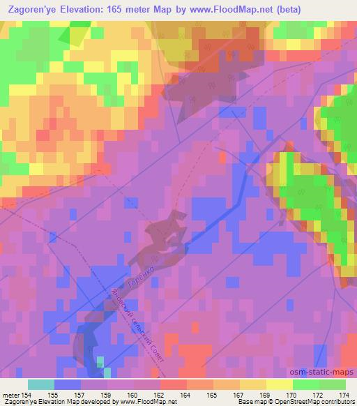 Zagoren'ye,Belarus Elevation Map