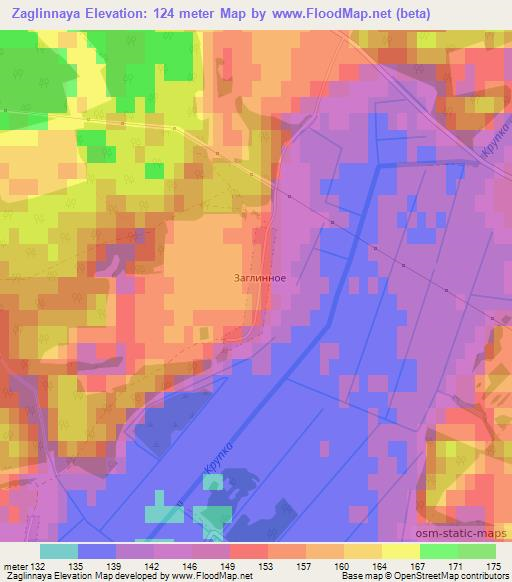 Zaglinnaya,Belarus Elevation Map