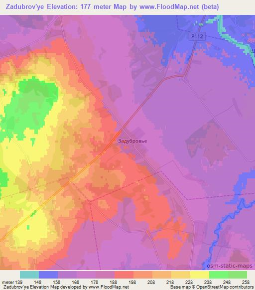 Zadubrov'ye,Belarus Elevation Map