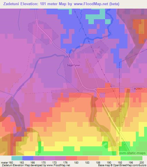 Zadetuni,Belarus Elevation Map