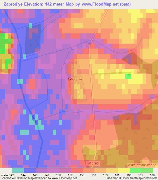 Zabrod'ye,Belarus Elevation Map