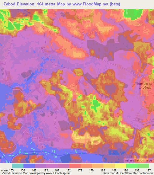 Zabod,Belarus Elevation Map