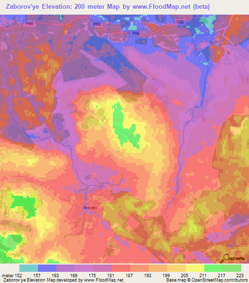 Zaborov'ye,Belarus Elevation Map