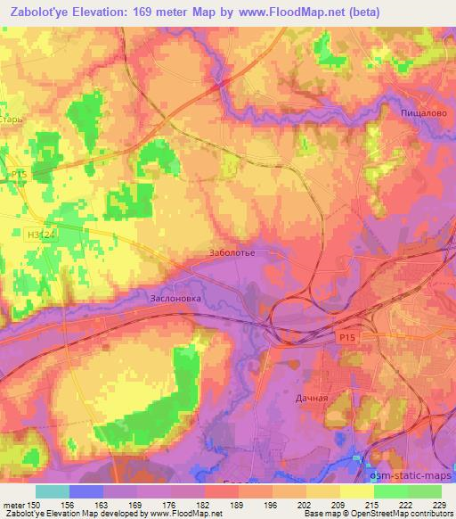 Zabolot'ye,Belarus Elevation Map