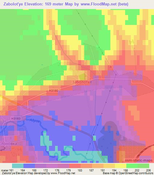 Zabolot'ye,Belarus Elevation Map