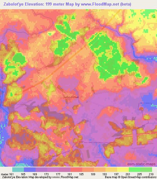 Zabolot'ye,Belarus Elevation Map